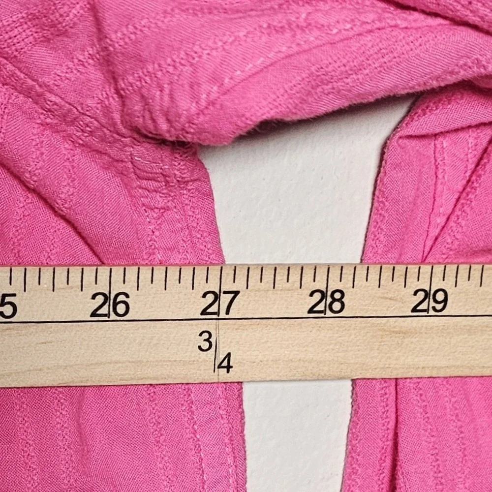 Torrid Womens Size 3 Pink Embroidered Stripe‎ Button Down Blouse Career Casual - Picture 4 of 7